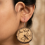 bee kind wooden earrings for women honeybee engraved round nature quote lightweight dangle earrings