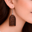 boho mandala arch wooden earrings for women statement drop earrings