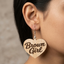 brown girl heart wooden earrings for women statement cultural pride earrings