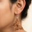 Butterfly wooden earrings for women lightweight boho statement dangle earrings with intricate butterfly design