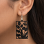 tulip garden wooden earrings for women rectangular floral butterfly dangle earrings nature inspired jewelry