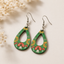 Colorful mushroom floral wooden earrings for women