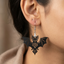 gothic bat wooden earrings for women dark aesthetic bat wing statement dangle earrings
