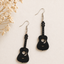 Guitar Wooden Earrings for Women | Music Inspired Statement Drop Earrings