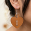 heart lock wooden earrings for women romantic keyhole heart statement earrings