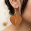 heart lock wooden earrings for women romantic keyhole heart statement earrings