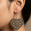 heart mandala engraved wooden earrings for women boho ethnic floral statement dangle earrings lightweight