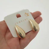 Caterpillar Texture Exotic Golden Korean Fashion Earrings