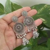 Bollywood Style Jhumka Oxidised Silver Earrings