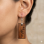 botanical vine wooden earrings for women rectangular nature leaf engraved dangle earrings