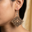lotus mandala engraved wooden earrings for women boho spiritual diamond pendant lightweight dangle earrings