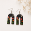 Moonlit floral wooden earrings for women with crescent moon and flower design