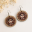 durga maa wooden earrings for women traditional artistic goddess round ethnic lightweight earrings