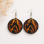 shiva rama hanuman wooden earrings for women divine silhouette spiritual aura round lightweight earrings