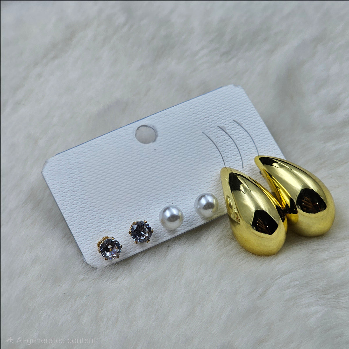 Trendy Combo of Stylish Gold-Toned Earrings(Pack of 3)