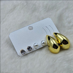 Trendy Combo of Stylish Gold-Toned Earrings(Pack of 3)