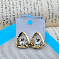 Party Wear Classic Gold & Crystal Statement Earrings