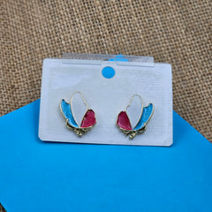 Tricolor Golden Butterfly Earrings