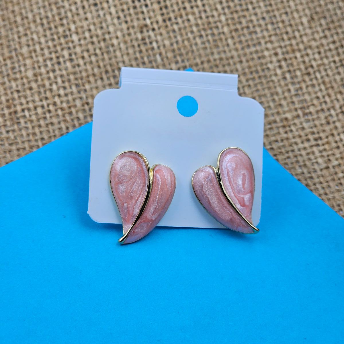 Beautiful Blush Pink Heart Studs Earrings