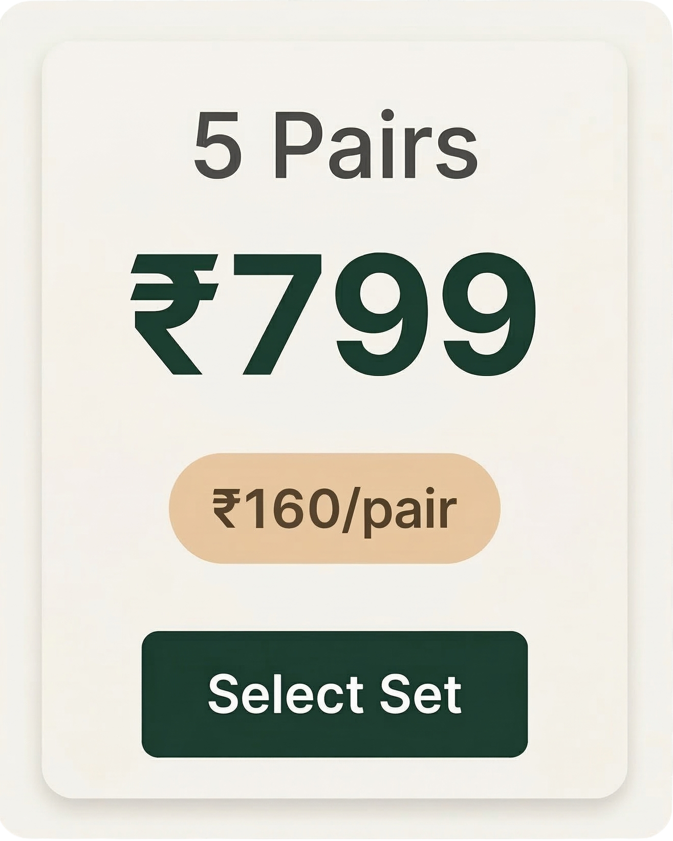 NaariVerse Promotional card for 5 pairs of shoes priced at ₹799 with a 'Select Set' button.