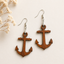 Anchor Wooden Earrings for Women | Nautical Statement Drop Earrings