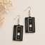 Cassette Tape Wooden Earrings for Women | Retro Statement Drop Earrings