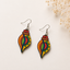 Colorful shankh wooden earrings for women with traditional spiritual design