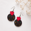 Cosmic heart wooden earrings for women with colorful galaxy orbit design