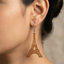 eiffel tower wooden earrings for women paris travel statement earrings