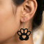 paw print wooden earrings for women heart paw pet lover dangle earrings