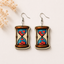 Heart Hourglass Wooden Earrings for Women featuring romantic floating heart hourglass design with lightweight silver hooks