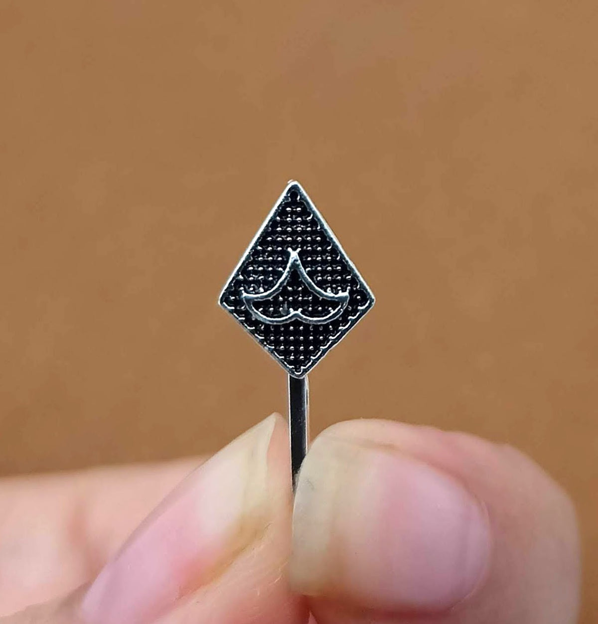 Diamond Shape Silver Oxidized Adjustable Nosepin