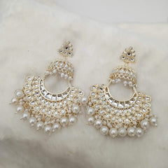 Cute White Gold Jhumka Chandbali Earrings