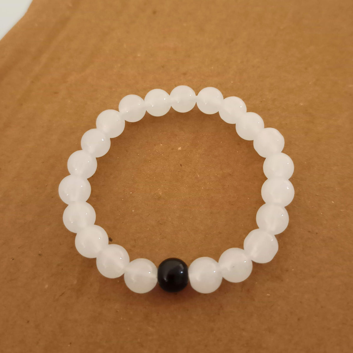 Cute White Transparent Plastic Beads Adjustable Bracelet
