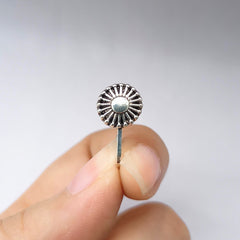 Round Cute Silver Oxidised Adjustable Nosepin
