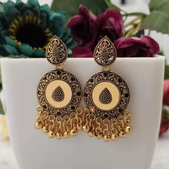 Golden Mirror Cute Oxidised Earrings