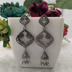 Dangler Silver Oxidised Trending Earrings