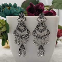 Cute Ethnic Jhumka Silver Oxidised Earrings