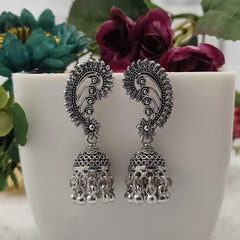 Beautiful Design Jhumka Silver Oxidised Earrings