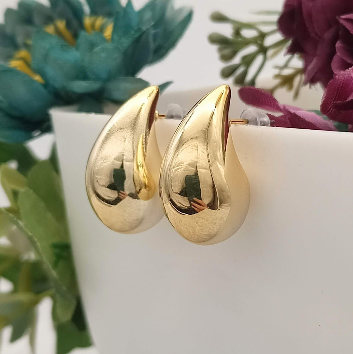 Drops Of Water Golden Fashion Trendy Earrings