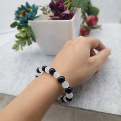 Black & White Beads Adjustable Cute Bracelet