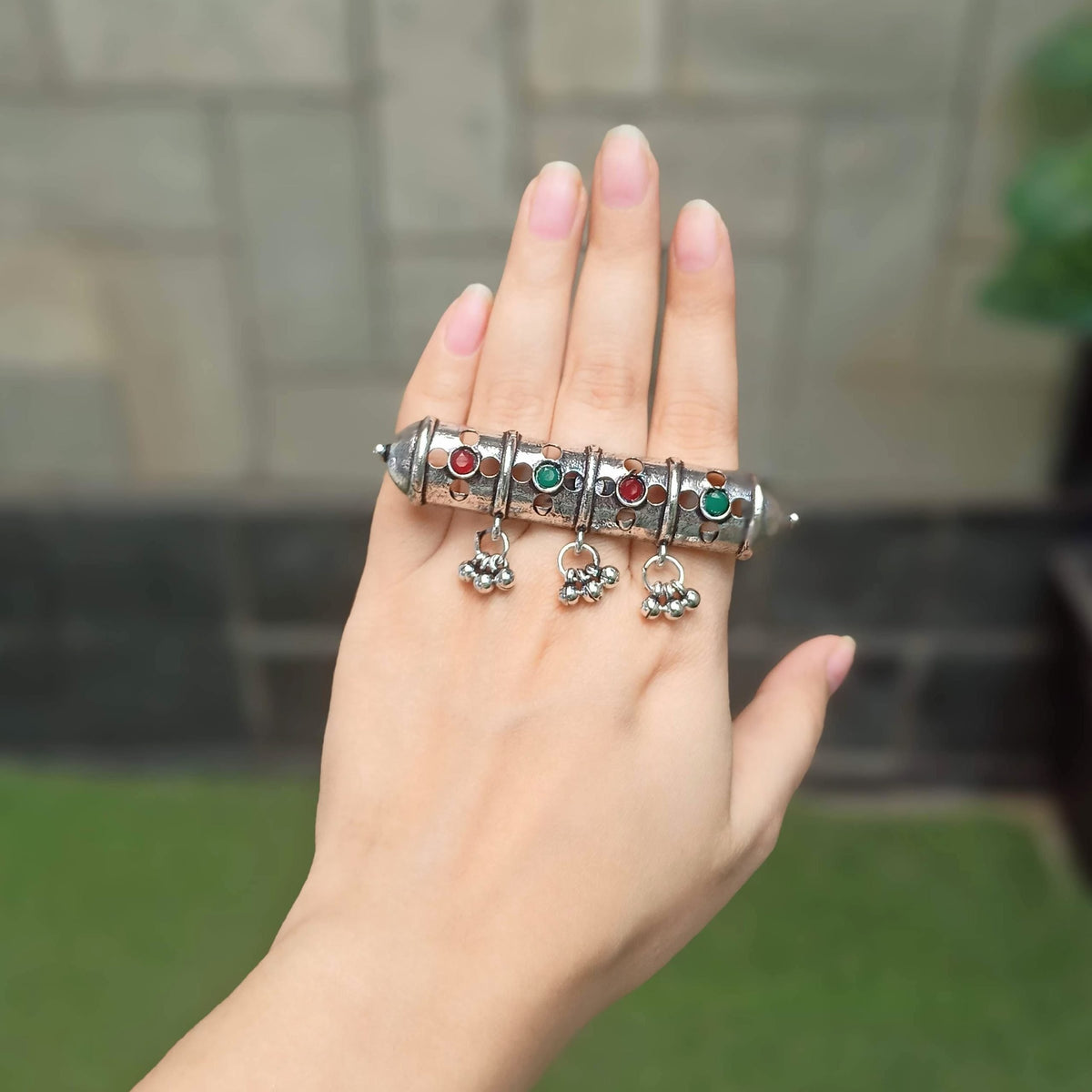 Banjara Statement Silver Oxidised Adjustable Finger Ring