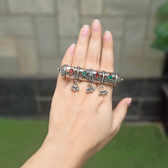 Banjara Statement Silver Oxidised Adjustable Finger Ring