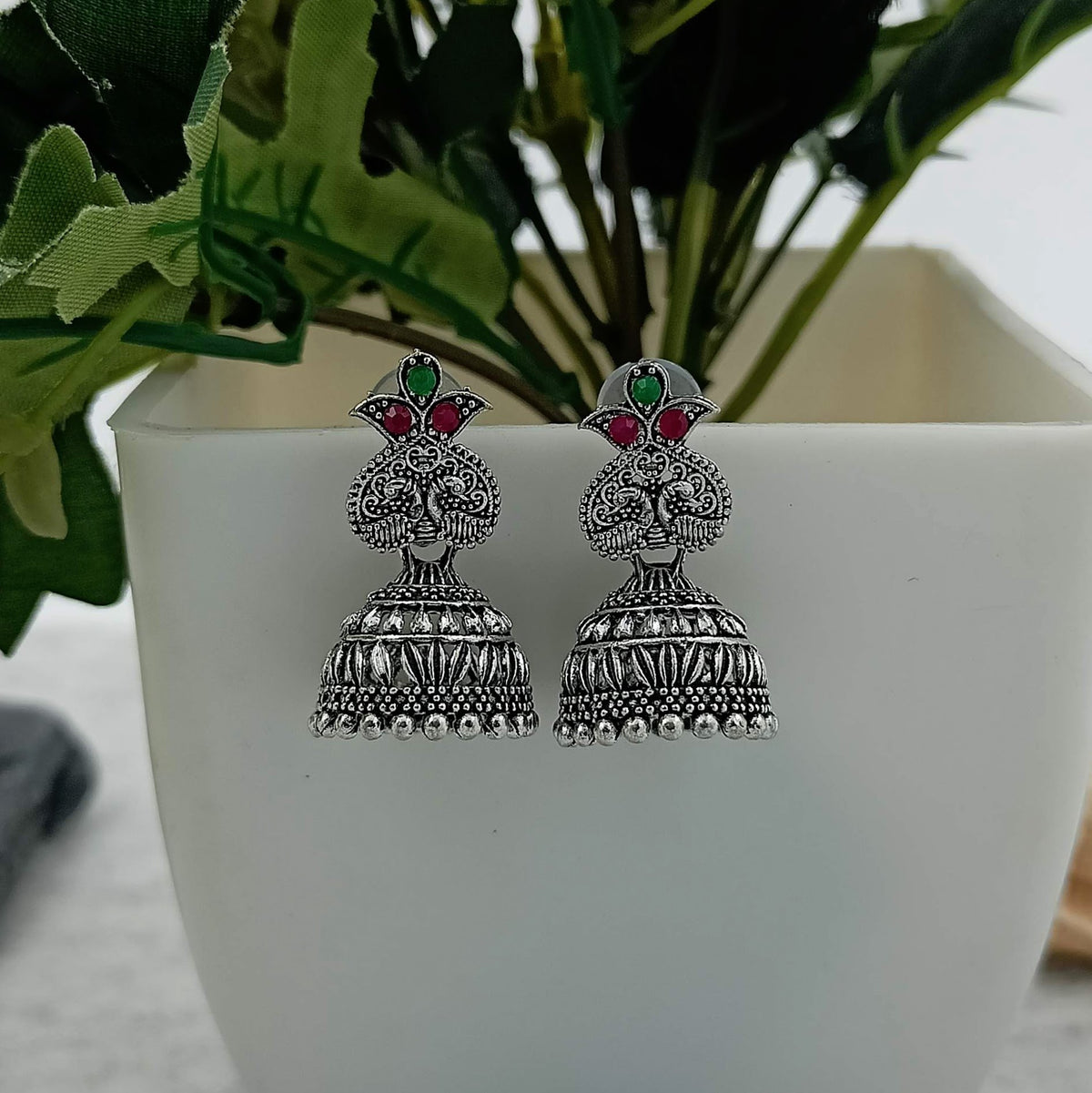 Gorgeous Jhumka Cute Silver Oxidised Trendy Earrings