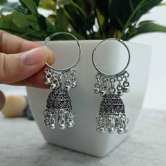 Baali & Jhumka Silver Oxidised Trendy Earrings