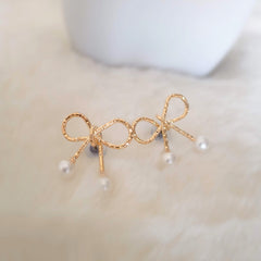Knot Design Korean Fashion Golden Earrings