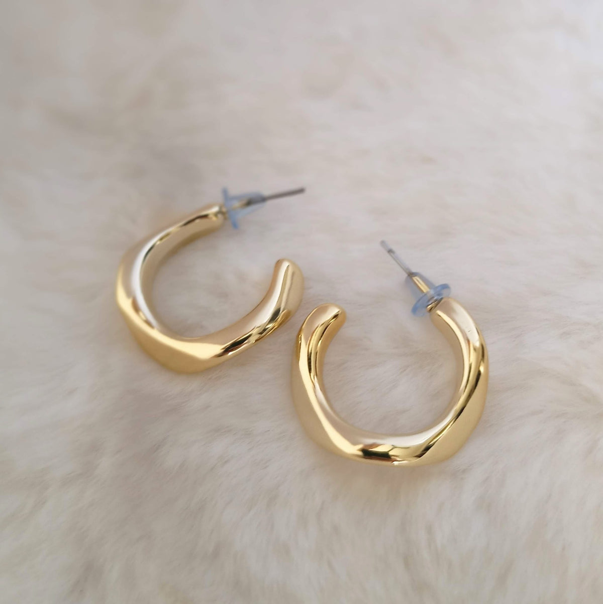 Hoops Style Golden Korean Fashion Earrings