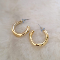 Hoops Style Golden Korean Fashion Earrings