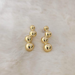 Party Wear Golden Korean Fashion Earrings