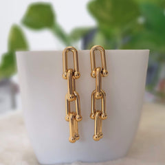 Trending Golden Korean Fashion Earrings